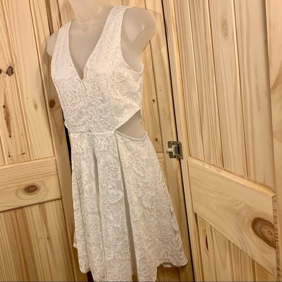 Floral Cottagecore Lace Sleeveless Mini Dress Coquette Princess Summer Party Y2K - Picture 3 of 12
